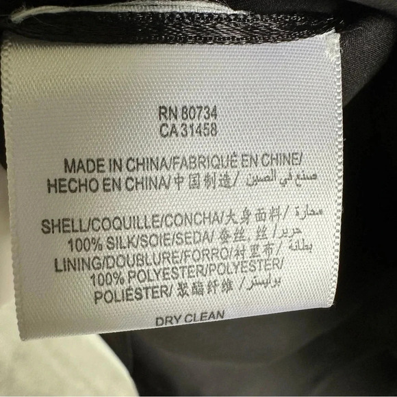 BCBG MaxAzria Silk Dress Embroidered Sequins Size Medium Leaves Pleats Boat Neck - Picture 11 of 11